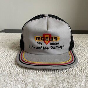 Vintage Meows Seeds Mesh Snapback Trucker Hat OSFA Two Tone Corn Maize Farm